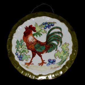 Rooster Wall Décor | Artist Signed Hanging Decor | Jan Barr Ceramic Rooster